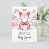 Einfach verzauberte Fox-Babydusche Dankeskarte (Stehend Vorderseite)