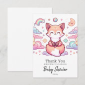 Einfach verzauberte Fox-Babydusche Dankeskarte (Vorne/Hinten)