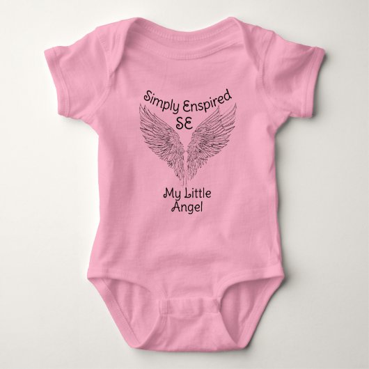Einfach Verzierter Angel Wing T - Shirt: Baby Strampler (Vorderseite)