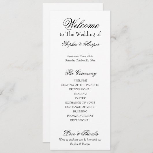 Einfach, vielseitig, elegant, schwarz und weiß programm (Vorne/Hinten)