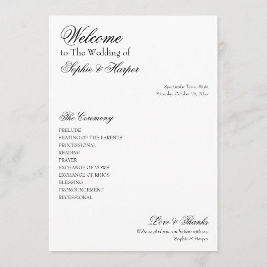 Einfach, vielseitig, elegant, schwarz und weiß programm (Vorderseite)