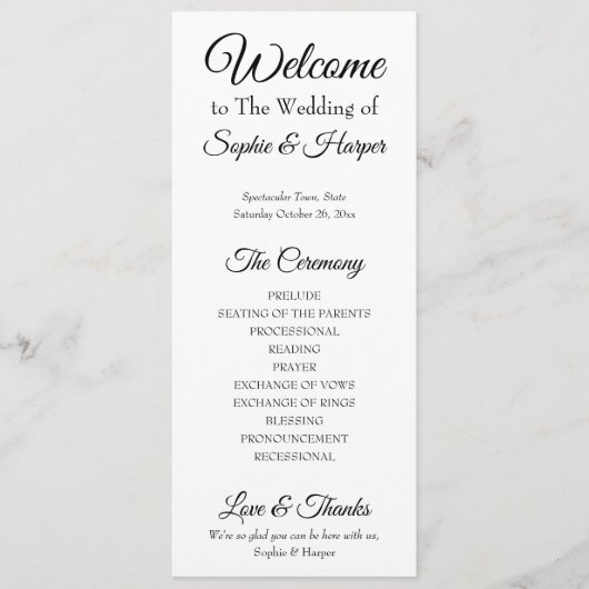 Einfach, vielseitig, elegant, schwarz und weiß programm (Vorderseite)