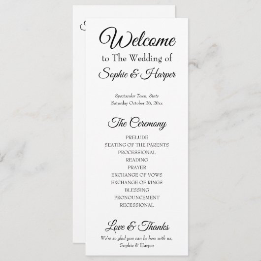 Einfach, vielseitig, elegant, schwarz und weiß programm (Vorne/Hinten)