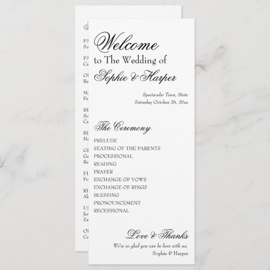 Einfach, vielseitig, elegant, schwarz und weiß programm (Vorne/Hinten)