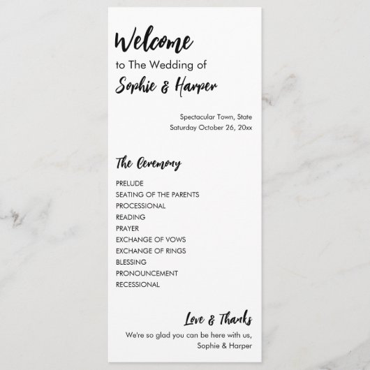 Einfach, vielseitig, Lässig Schwarz und Weiß Programm (Vorderseite)