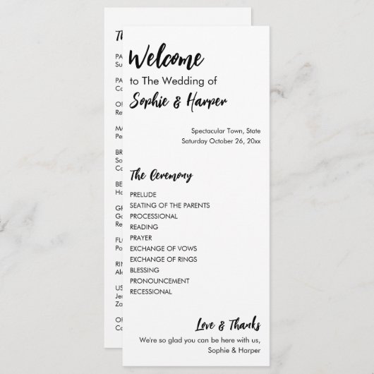 Einfach, vielseitig, Lässig Schwarz und Weiß Programm (Vorne/Hinten)