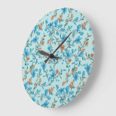 Einfach Vintag: Blumenmuster Große Wanduhr (Winkel)
