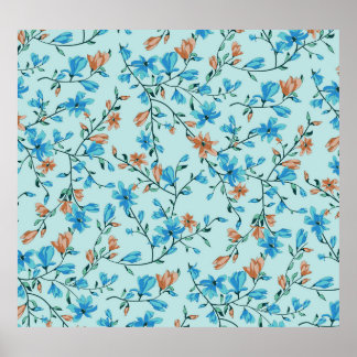 Einfach Vintag: Blumenmuster Poster