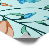 Einfach Vintag: Blumenmuster Poster (Ecke)