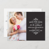 Einfach Vintag | Foto Save the Date Ankündigungspostkarte (Vorne/Hinten)