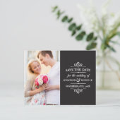 Einfach Vintag | Foto Save the Date Ankündigungspostkarte (Stehend Vorderseite)