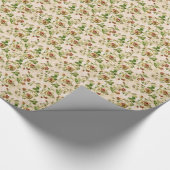 Einfach Vintage Hütte Cabbage Rose Geschenkpapier (Ecke)