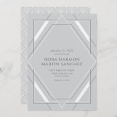 Einfach Vintager Deko Light Gray Einladung (Vorne/Hinten)