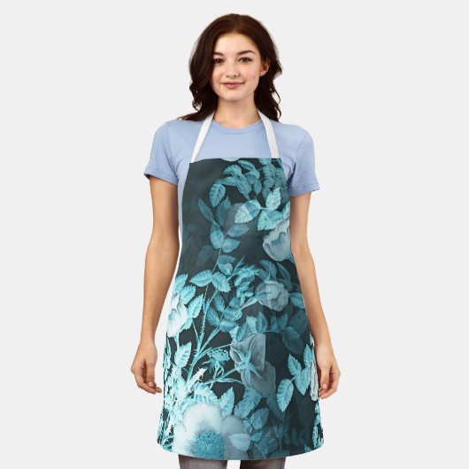 Einfach Vintages Viktorianisches Weiß-Blumendesign Schürze (Getragen)