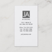 Einfach Visitenkarte (Rückseite)