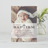 Einfach vollständige Foto-Taufen-Einladung Einladung (Stehend Vorderseite)