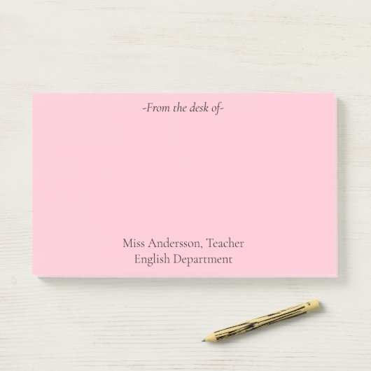 Einfach vom Schreibtisch des Lehrers Post-it Klebezettel (Auf Schreibtisch)