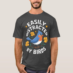 Einfach von Vögeln abgelenkt Retro lustig T-Shirt
