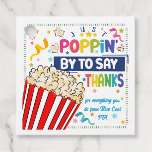 einfach vorbei sagen Dank Popcorn Freiwilligen Geschenkanhänger