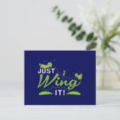 Einfach warten - Grasshopper Behalte, Zitat zu pro Postkarte (Stehend Vorderseite)