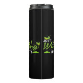 Einfach warten - Grasshopper Behalte, Zitat zu pro Thermosbecher (Rückseite)