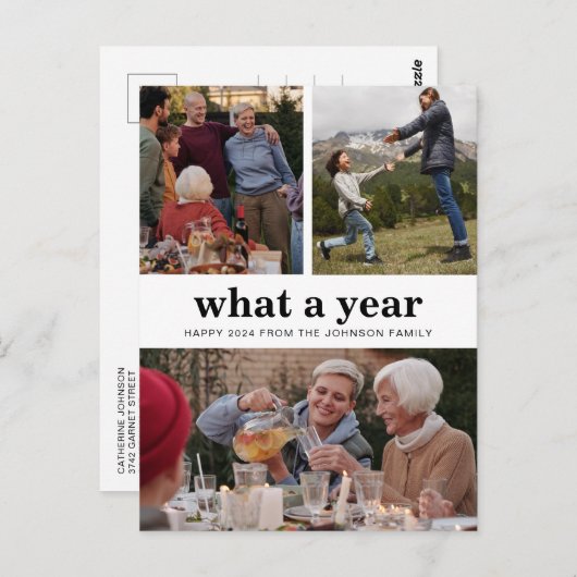 Einfach was für ein Jahr neues Foto Postkarte (Vorne/Hinten)