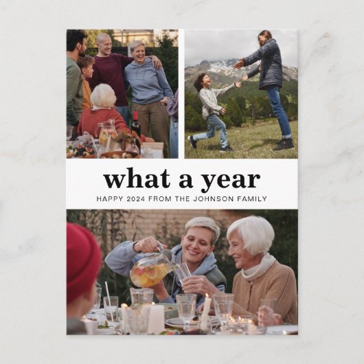 Einfach was für ein Jahr neues Foto Postkarte (Vorderseite)