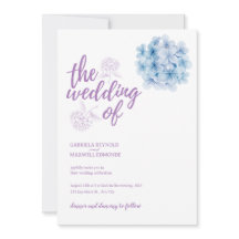 Einfach Watercolor Blue Hydrangea Wedding