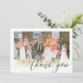EINFACH WEDEN DANK IHNEN Foto Rand elegant Dankeskarte (Stehend Vorderseite)