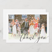 EINFACH WEDEN DANK IHNEN Foto Rand elegant Dankeskarte (Vorne/Hinten)