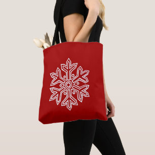 Einfach Weihnachten Kollektion Rot & Weiß Schneefl Tasche