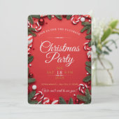 EINFACH! Weihnachts-Party Einladung - Details hinz (Stehend Vorderseite)