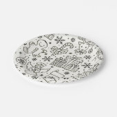 Einfach Weihnachtsdesign auf einer Papierplatte Pappteller (Schrägansicht)