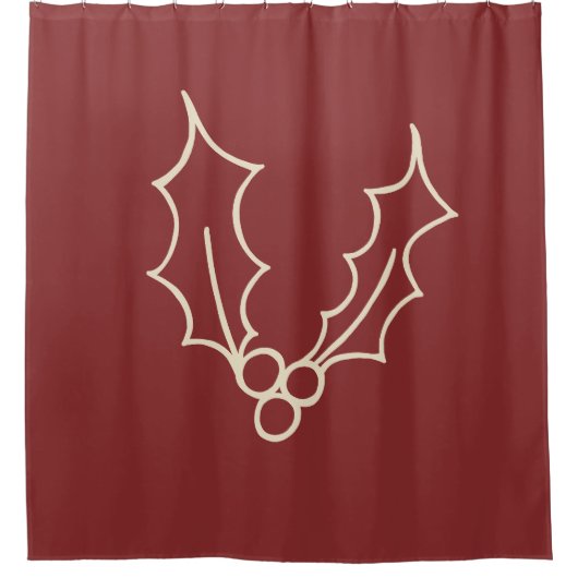 Einfach Weihnachtskollektion - Holly Duschvorhang (Vorderseite)