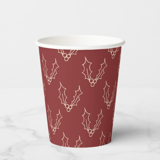 Einfach Weihnachtskollektion - Holly Pappbecher (Rückseite)