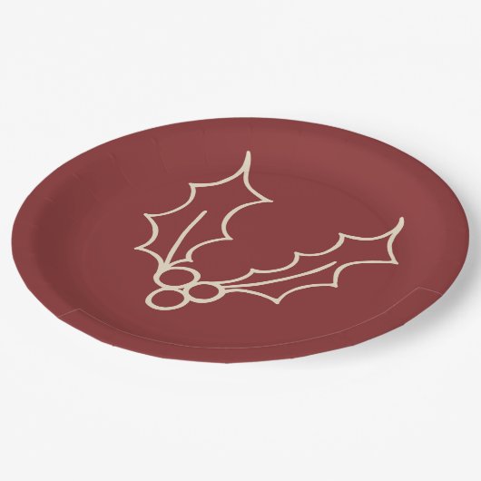 Einfach Weihnachtskollektion - Holly Pappteller (Schrägansicht)