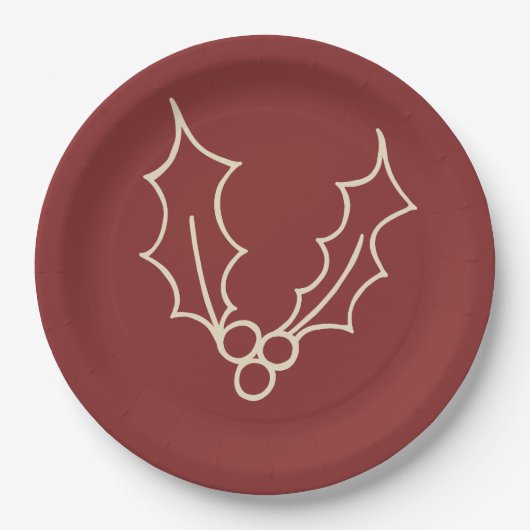 Einfach Weihnachtskollektion - Holly Pappteller (Vorderseite)