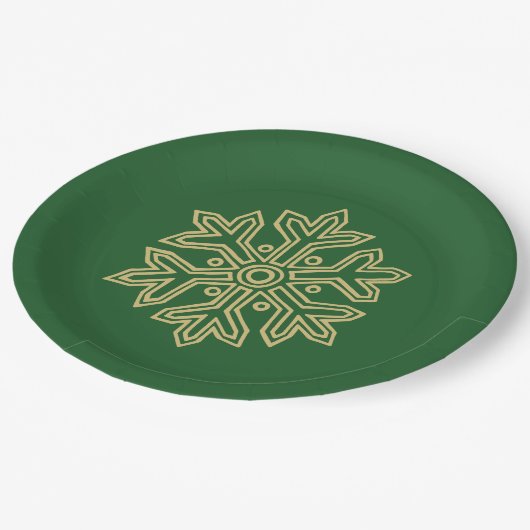 Einfach Weihnachtskollektion - Schneeflocke Pappteller (Schrägansicht)