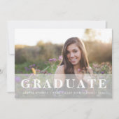 Einfach weiß | Einladung der Foto Graduation Party (Vorderseite)