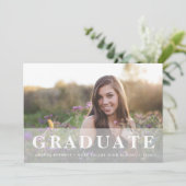 Einfach weiß | Einladung der Foto Graduation Party (Stehend Vorderseite)