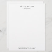 Einfach weiß kreativ Beruflich modern Briefkopf (Vorne/Hinten)