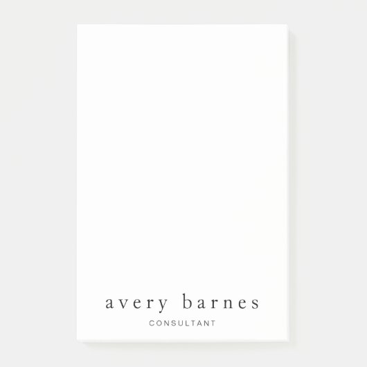 Einfach weiß kreativ Beruflich modern Post-it Klebezettel (Vorderseite)