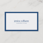 Einfach weiß mit blau-blauem Nabel Visitenkarte (Vorderseite)