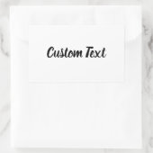 Einfach Weiß mit Schwarz-Script-Textvorlage Rechteckiger Aufkleber (Tasche)