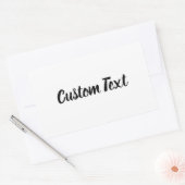 Einfach Weiß mit Schwarz-Script-Textvorlage Rechteckiger Aufkleber (Umschlag)