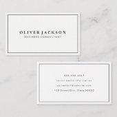 Einfach weiß mit schwarzem Rand Minimalistisch Visitenkarte (Vorne/Hinten)