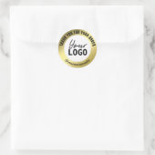 Einfach Weiß und Gold Danke Parcel Runder Aufkleber (Tasche)