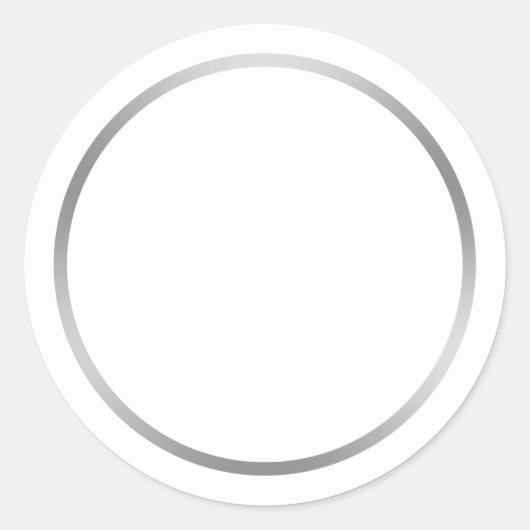 Einfach Weiß und Imitate Silber Runder Aufkleber (Vorderseite)