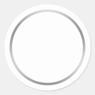 Einfach Weiß und Imitate Silber Runder Aufkleber