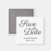 Einfach weiß und schwarz Save the Date Magnet (Vorderseite/Rückseite)